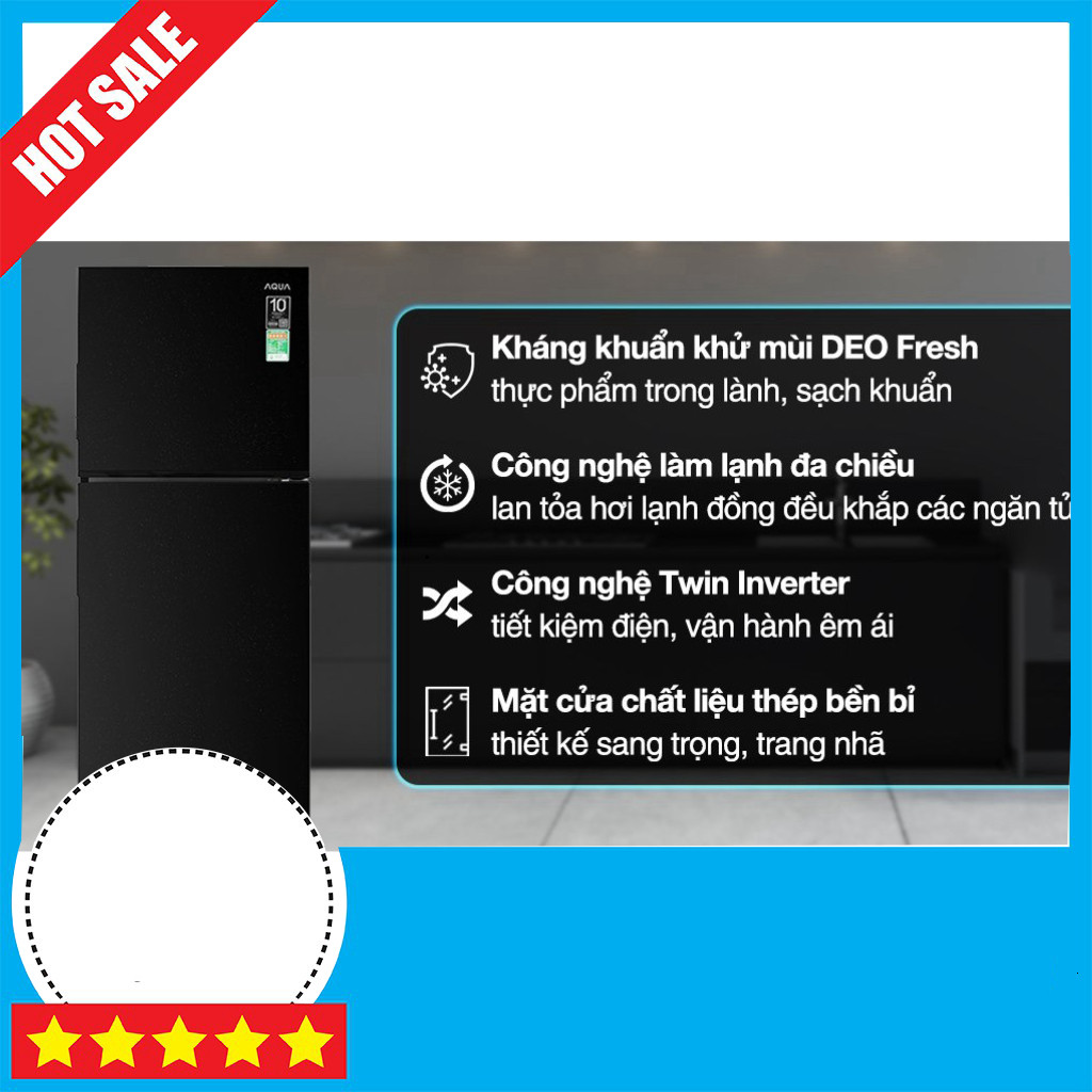 Tủ Lạnh Aqua Inverter 189L AQR-T220FA (Model 2023) GIAO TOÀN QUỐC.