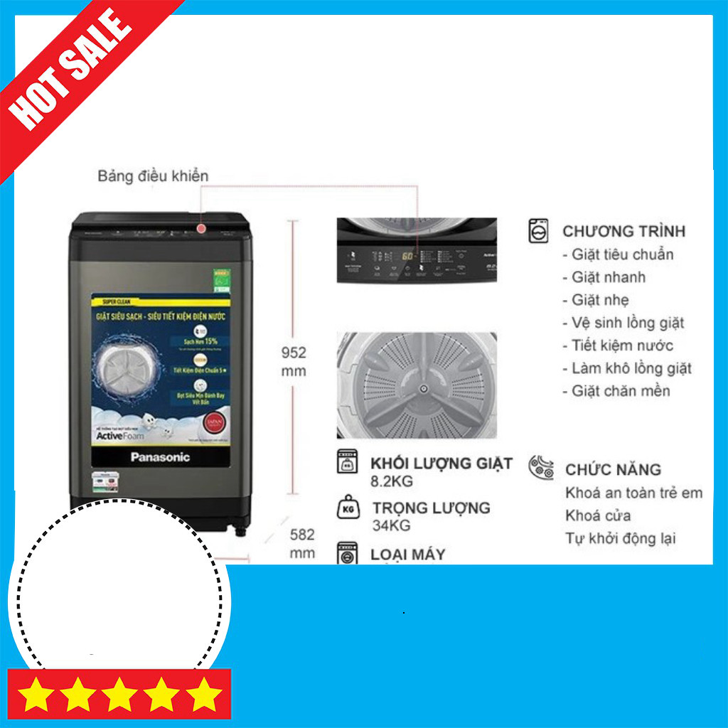 Nhân Mã Máy Giặt Panasonic 8.2kg NA-F82Y01DRV 2023 - Chất Lượng Cao GIAO TOÀN QUỐC.