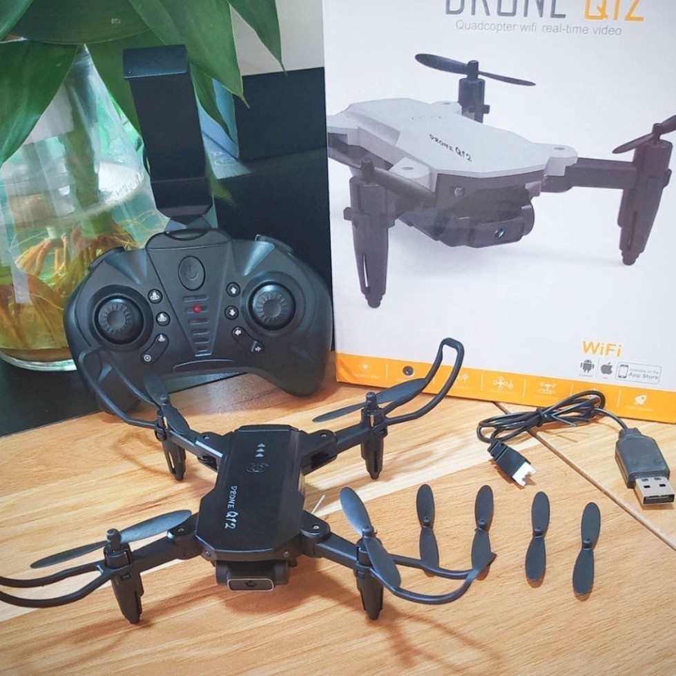 Flycam Drone Q12 Pro Max Máy Bay Camera 4K Hot 2022 Điều Khiển Từ Xa 4 Cánh Chất Hơn Flycam Mini E58