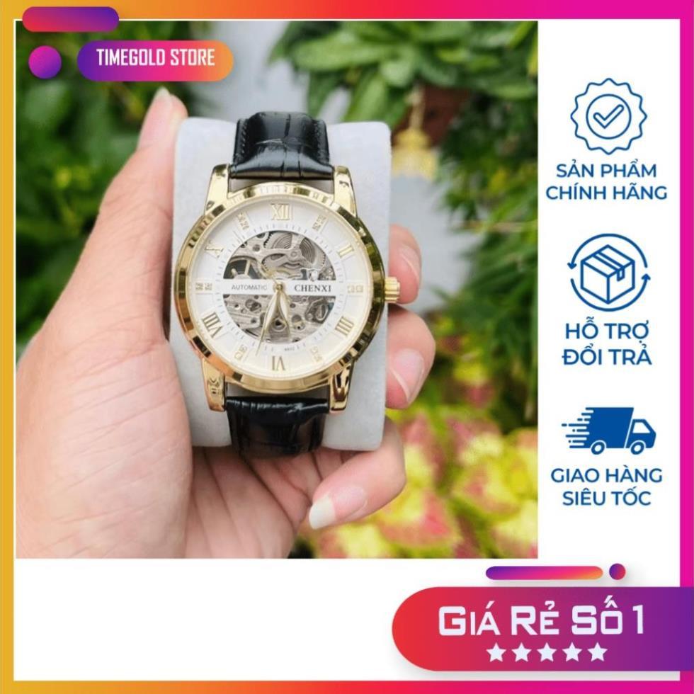 Đồng hồ cơ nam Chenxi dây da lộ máy tự động cao cấp CX-8802 [BẢO HÀNH 12 THÁNG]