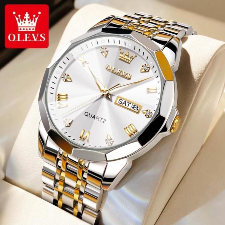 Đồng hồ nam OLEVS 9931n chính hãng dây đeo bằng thép không gỉ có lịch chống thấm nước