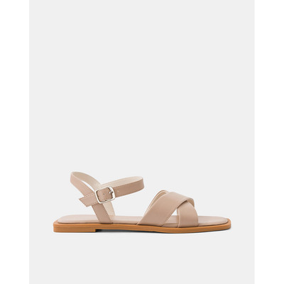 Giày Sandal Nữ 1cm Thời Trang JUNO Đế Bệt Phối Quai Vân Đan SD01142