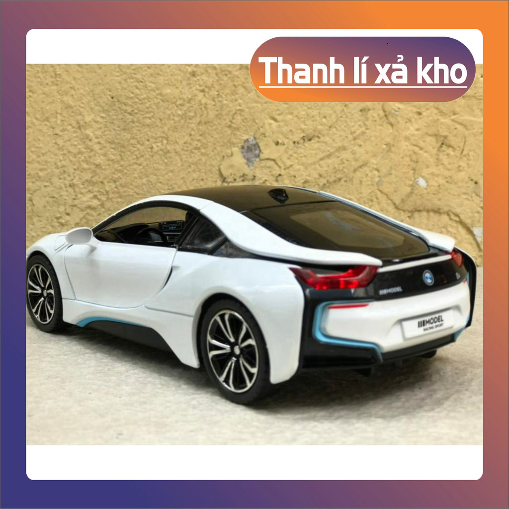 [HCM] [hcm]  Mô hình xe ô tô đồ chơi BMW I8 1:24 kim loại có led