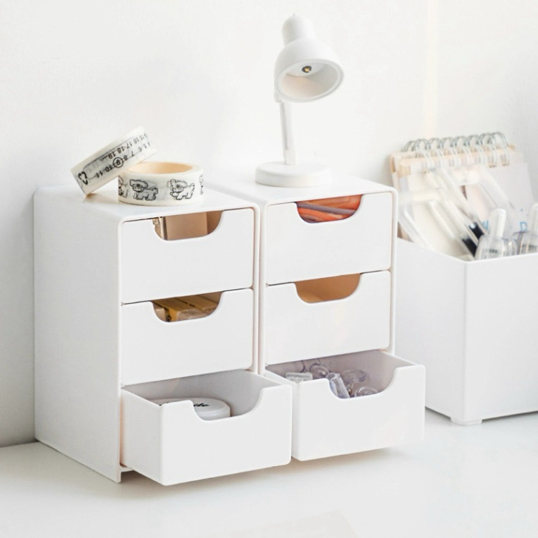 Y2E Home | Tủ Mini 3 Ngăn Kéo Muji Dupe Xinh Xắn Trang Trí Bàn Học ,Kệ Để Bàn Mini Decor Sang Trọng 