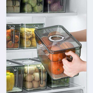 Set 1.2.3 Hộp Đựng Thực Phẩm Để Tủ Lạnh Có Tay Cầm, Có Đáy Tách Nước Y2E Home