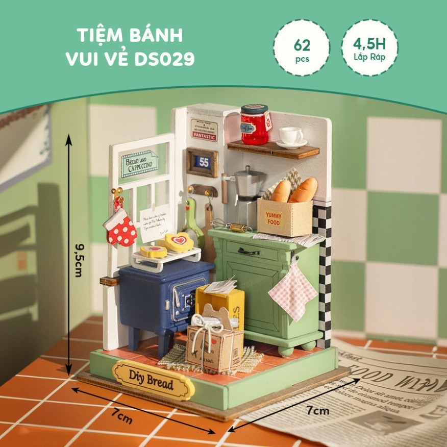 Mô Hình Nhà Búp Bê Tự Làm Bằng Gỗ DIY Robotime Rolife Miniature House Clever Box 001 002 003 004