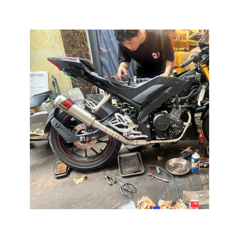 hõa tốc cổ pô dài gắn pô vào gác chân sau r15v3 mt15 xsr155 fz155