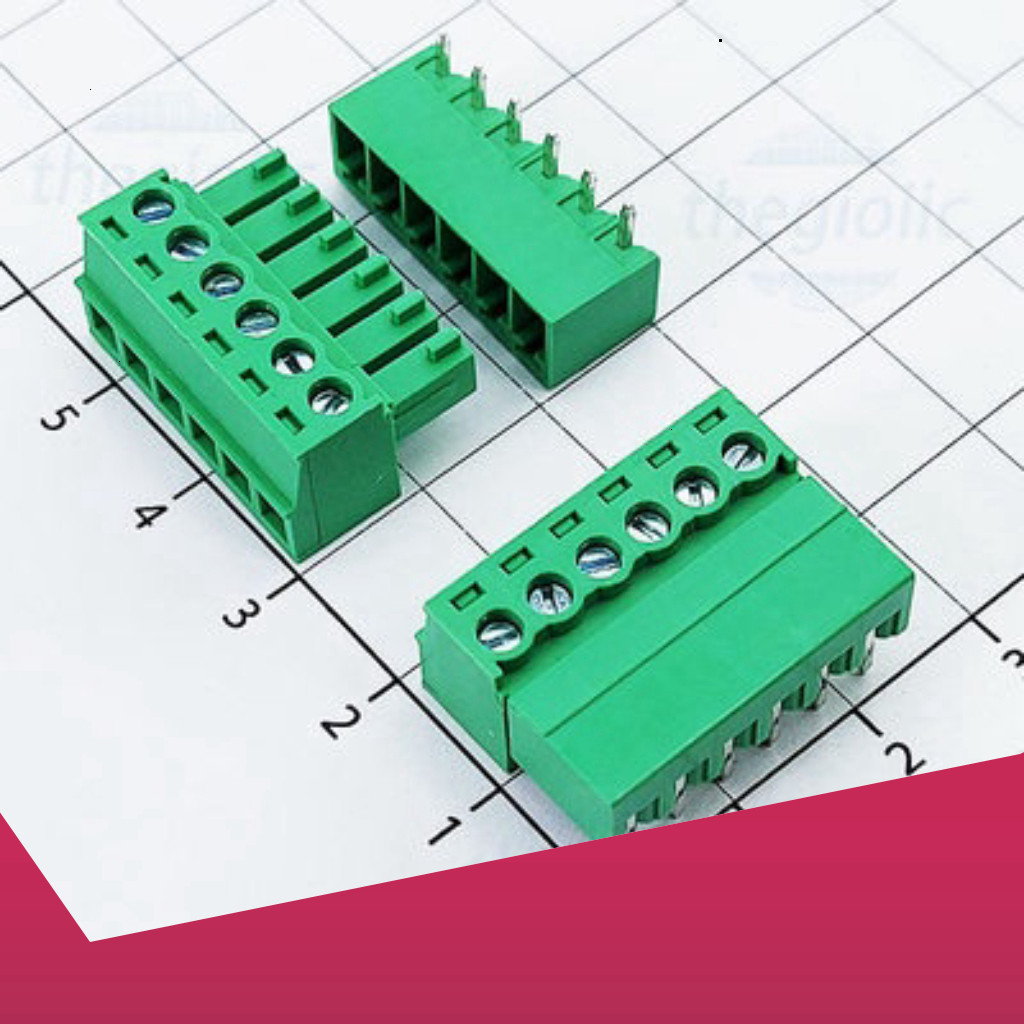 [2 Cái]- KF-3.81-6-R Terminal Block Plug-in Hàn PCB 6 Chân Cong 3.81mm 300V 10A Linh Kiện Công Nghệ 