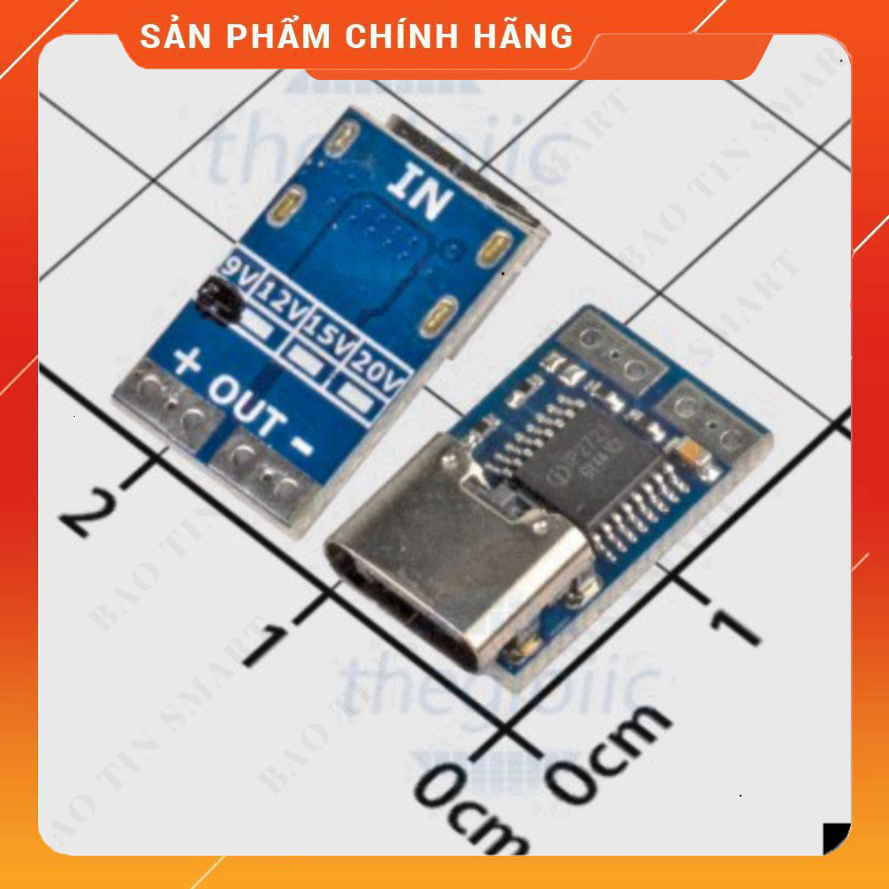 PDC004-PD-9 Mạch Mồi Kích Hoạt Sạc Nhanh PD23.0 Type-C 9V Bác Thợ Điện Bác Thợ Điện Việt Tech Compon