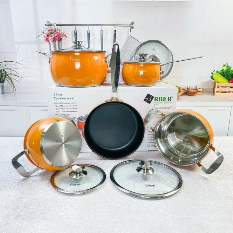 BỘ NỒI INOX CAO CẤP AN06SMC HÀNG CHÍNH HÃNG TIÊU CHUẨN ĐỨC