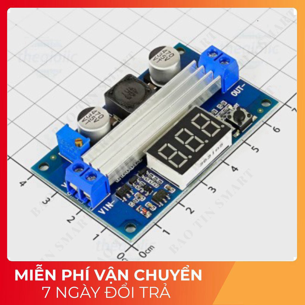 FP5139 Mạch Tăng Áp 3A 65W Có Hiển Thị Tech Linh Kiện