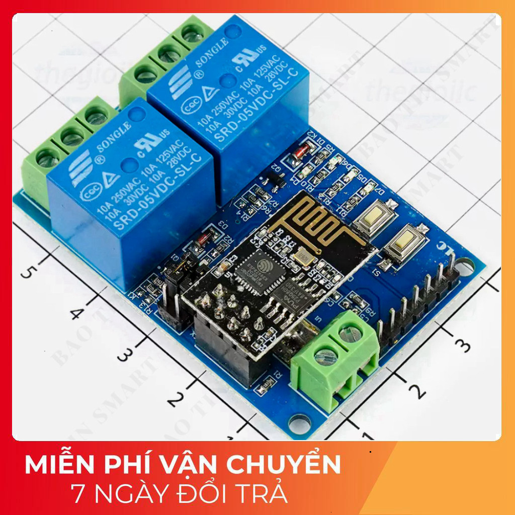 Module Wifi ESP8266 2 Relay 5V Tech Linh Kiện