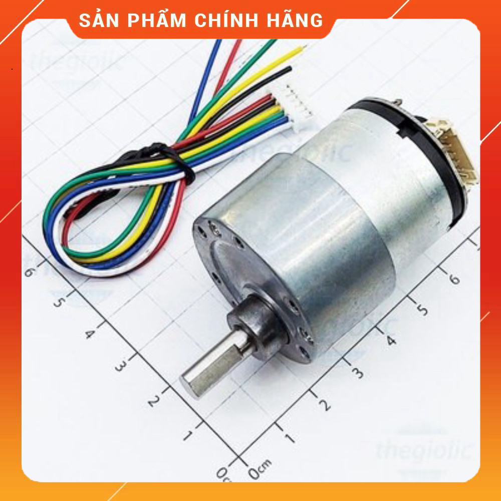 JGB37-520 Động Cơ Giảm Tốc Có Encoder 12VDC, 333 rpm, Trục 6mm Việt Tech Components
