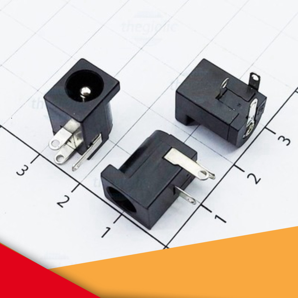 [20 Cái]- DC5525 Đầu Nối Nguồn DC Cái 5525 Hàn PCB Kim 2.5mm GearHub