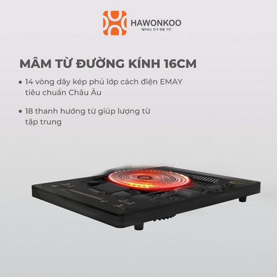 [Có Kèm Nồi]  Bếp Từ Đơn Hawonkoo SEOUL-CEH-109-I - Có INVERTER - Bảo Hành 24 Tháng