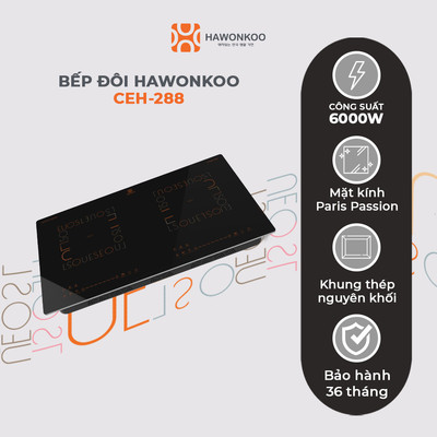 [TOÀN QUỐC] Bếp Từ Đôi HAWONKOO CEH-288 Inverter 5200W - BH 36 tháng