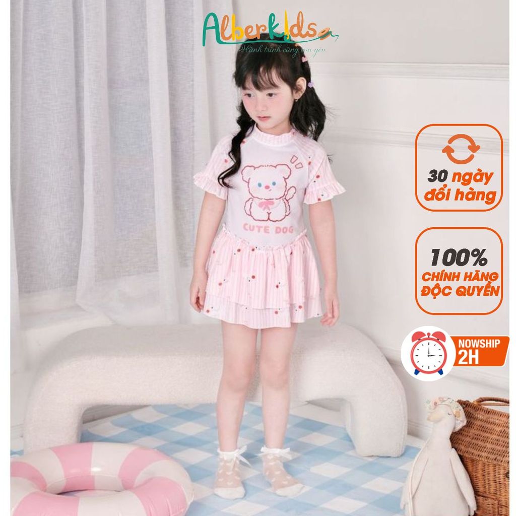 Sét đồ bơi đi biển bé gái ALBERKIDS in họa tiết xinh xẻo cho trẻ em 2-12 tuổi  A1216