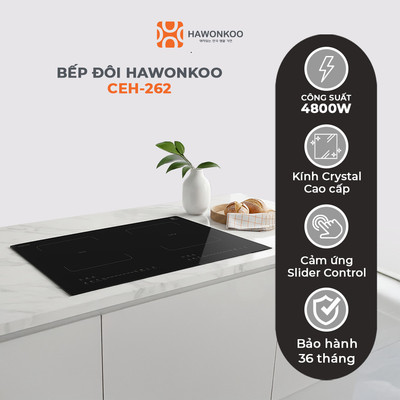 [TOÀN QUỐC]  Bếp Hỗn hợp HAWONKOO CEH-262 Inverter 4800W - BH 3 Năm