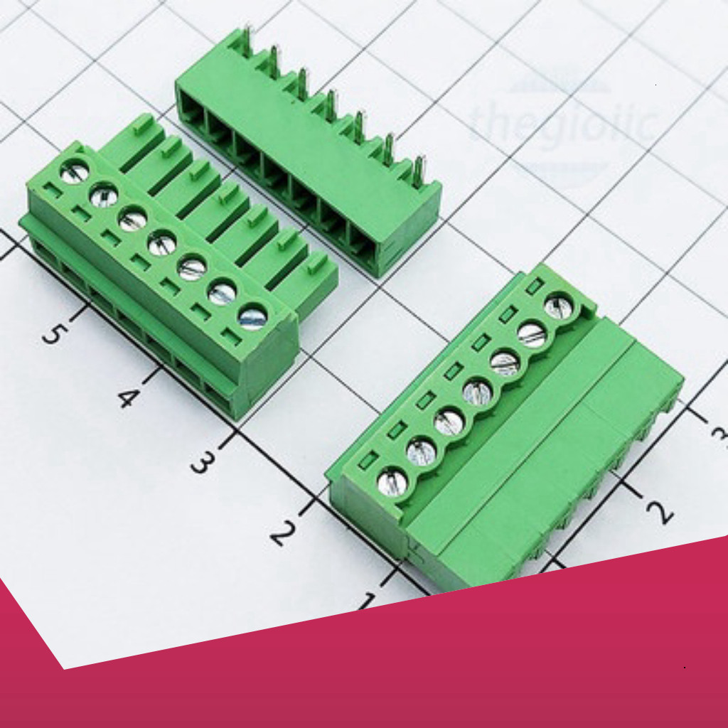 UL-3.81-7-R Terminal Block Plug-in Hàn PCB 7 Chân Cong 3.81mm 300V 10A ULO Linh Kiện Công Nghệ Số Li
