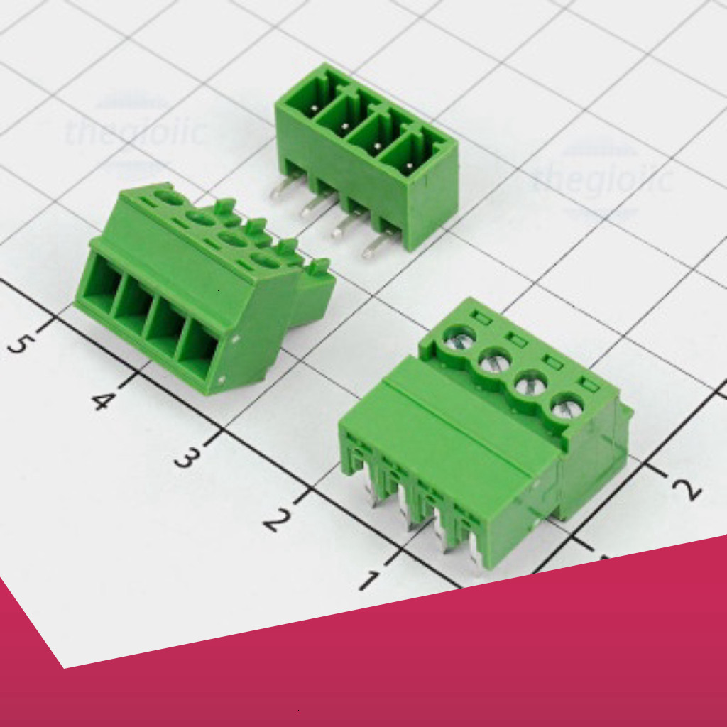 [2 Cái]- UL-3.81-4-R Terminal Block Plug-in Hàn PCB 4 Chân Cong 3.81mm 300V 10A ULO Linh Kiện Công N