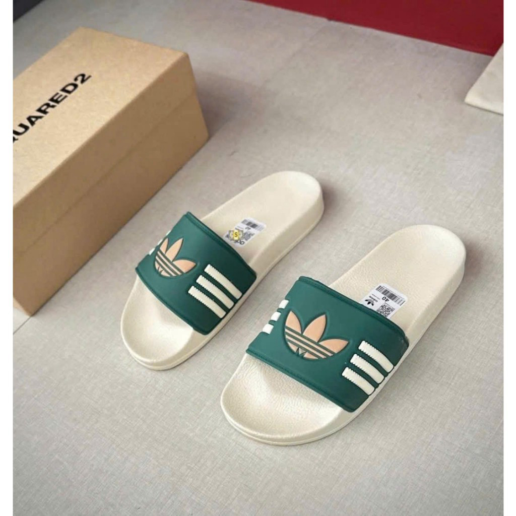 Dép Quai Ngang ADIDAS 3 Sọc Nam Nữ Đế Cao Su Phối Họa Tiết Ma Cực Hot , Dép Nam Đế Cao Su Non Nguyên