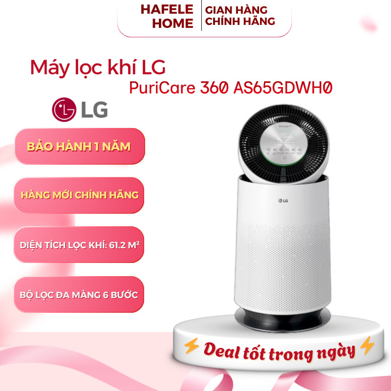 Máy Lọc Khí LG PuriCare 360 AS65GDWH0 – Màu Trắng – Lọc Khí 360 Độ – Hiệu Quả Cho Gia Đình – EEH