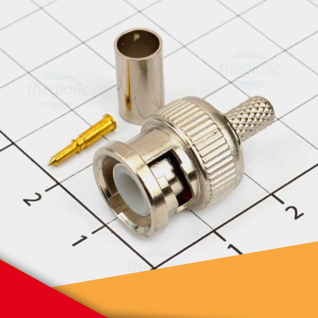 [5 Cái]- BNC-RG58 Đầu BNC Đực Nối Dây Thẳng Hàng GearHub