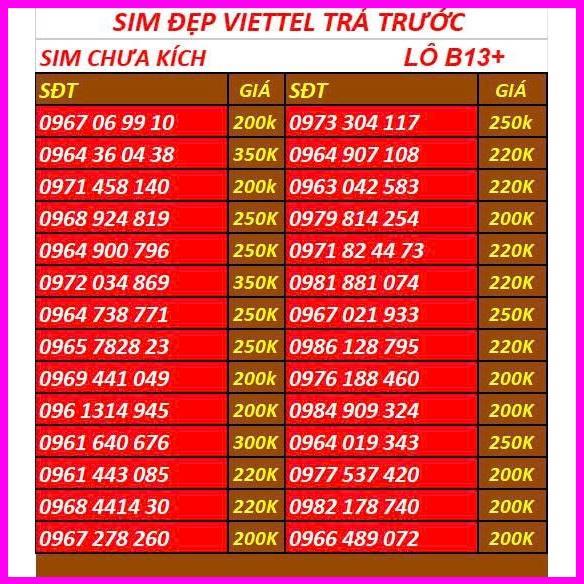 SIM VIETTEL SỐ ĐẸP ĐẦU 09 GIÁ RẺ -GÓI TOMATO CHƯA KÍCH ĐĂNG KÝ ĐƯỢC CHÍNH CHỦ TẠI NHÀ QUA MY VIETTEL