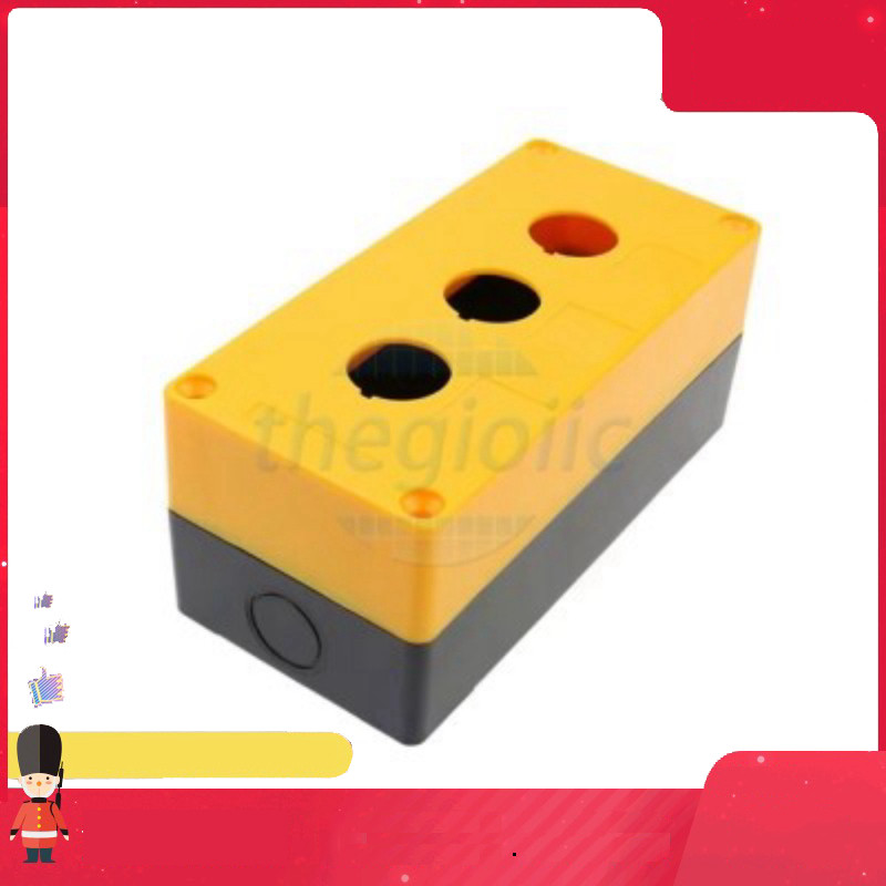 BX3-22 Hộp 3 Nút Nhấn Điều Khiển 22mm Màu Vàng Smart.hcm