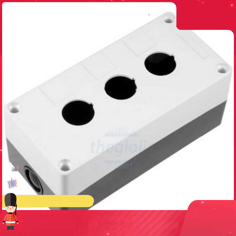 BX3-22 Hộp 3 Nút Nhấn Điều Khiển 22mm Màu Trắng Smart.hcm