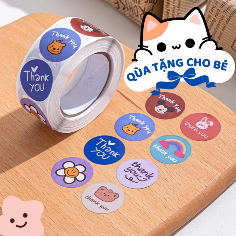 Cuộn 500 miếng dán hoạt hình ngộ nghĩnh tem dán