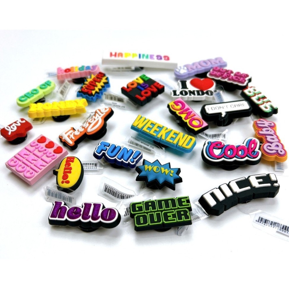 [ CHARM CROCC SLOGAN ] Jibbitz gắn dép Slogan hay, Charm gắn dép chữ Slogan -Store
