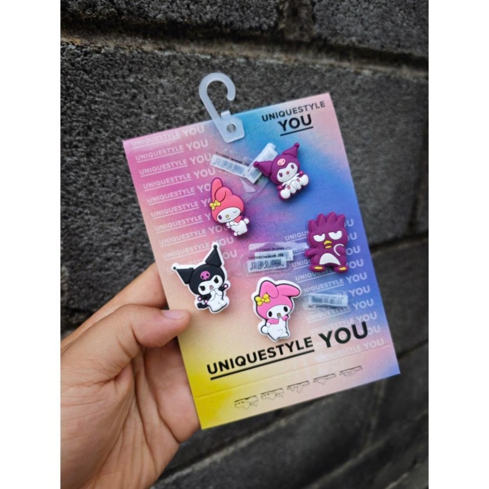 Set charm KUROMI gắn dép cross, charm jibbitz KUROMI cute, phụ kiện trang trí dép cross KUROMI -Stor