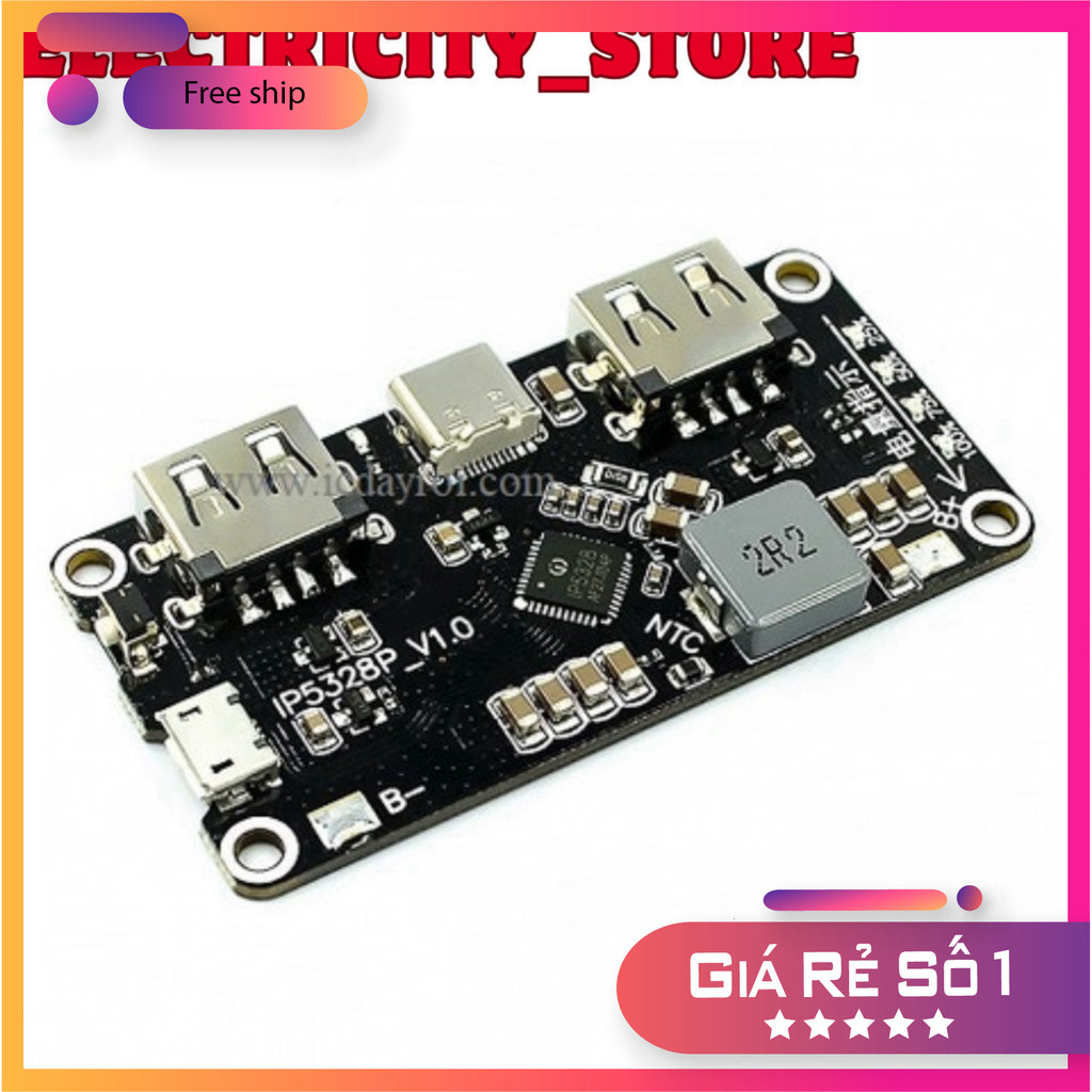 Mạch sạc pin dự phòng IP5328P (Sạc nhanh QC3.0 PD 18w) Thế Giới Chip