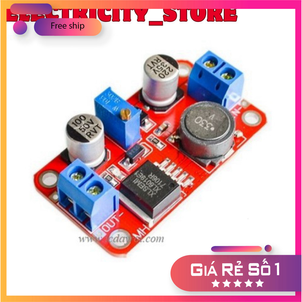 Mạch tăng áp Boost DC-DC XL6019 5A V2.0 Thế Giới Chip