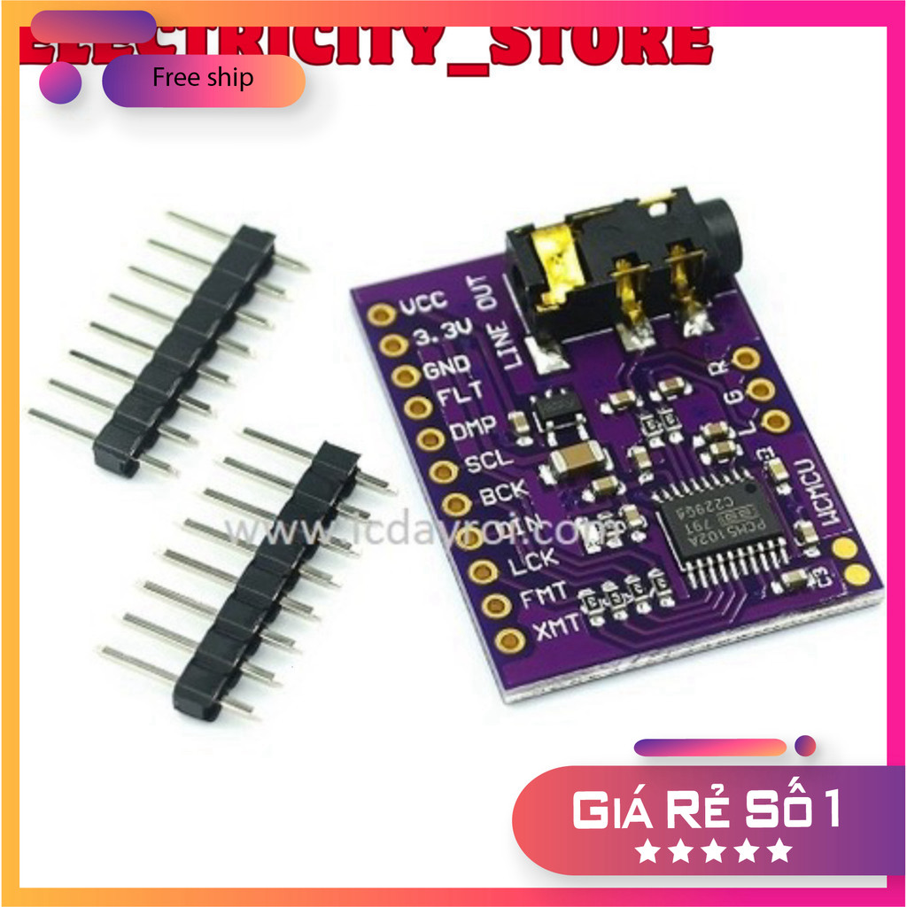 Mạch chuyển tín hiệu DAC I2S PCM5102 Thế Giới Chip