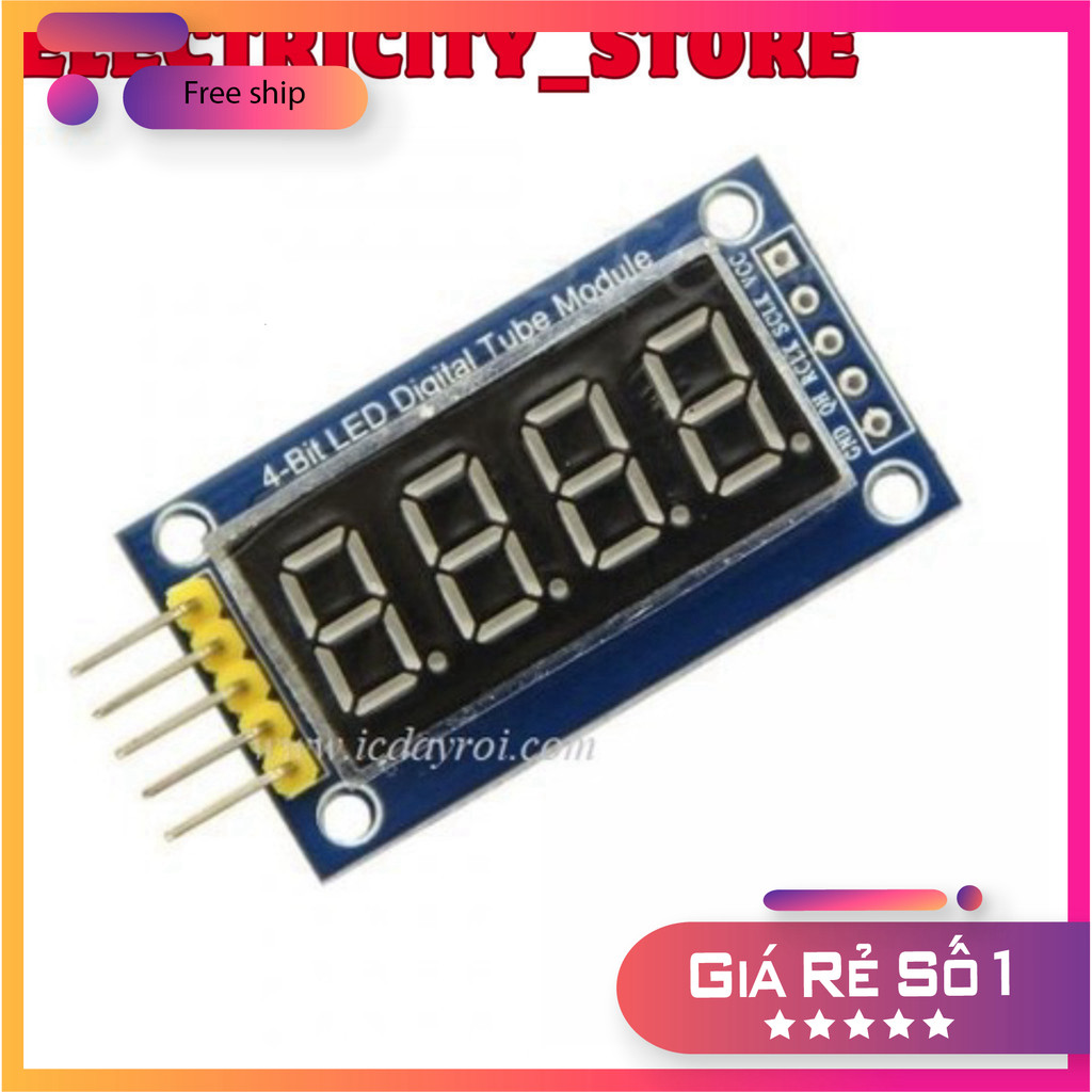 Module hiển thị 4 led 7 đoạn 74HC595 Thế Giới Chip