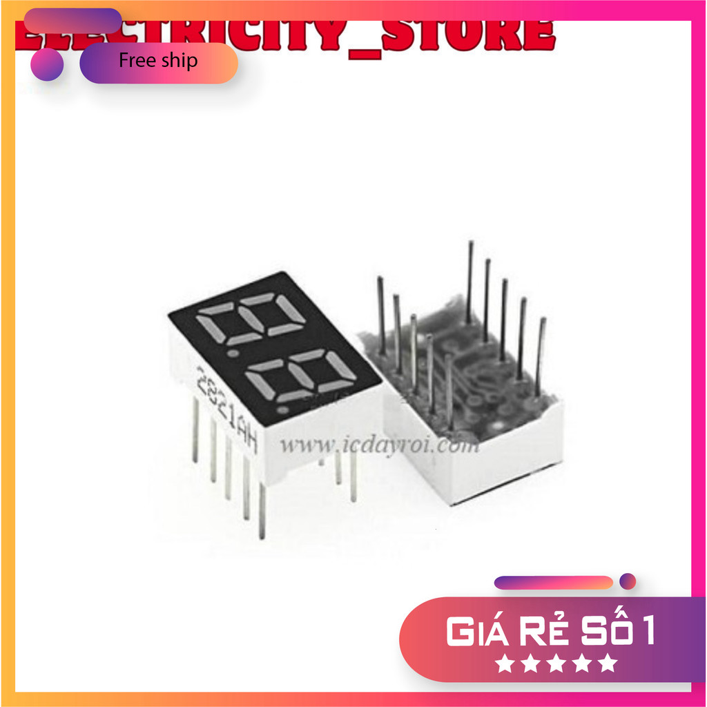 [3 Cái]- Led 7 đoạn 2 số 0.36inch anode chung Thế Giới Chip