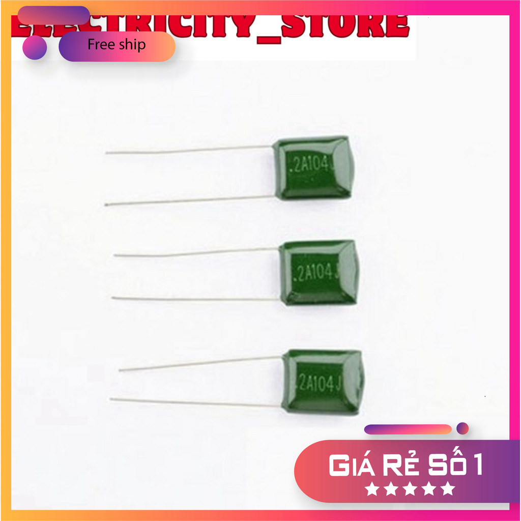 [50 Cái]- Tụ mica 2A104 100nF 100V Thế Giới Chip