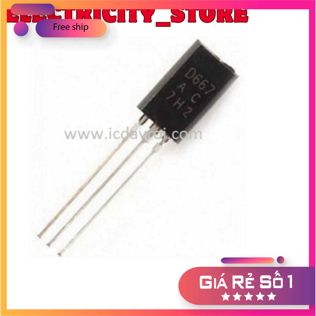 [20 Cái]- Transistor NPN 2SD667 80V 1A TO-92L Thế Giới Chip