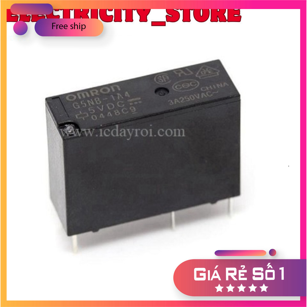 [2 Cái]- Relay G5NB-1A-E-5VDC 5V 5A 4 chân Thế Giới Chip