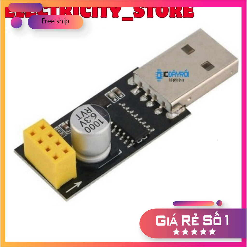 USB Adapter mạch thu phát wifi ESP8266 uart ESP-01 Thế Giới Chip