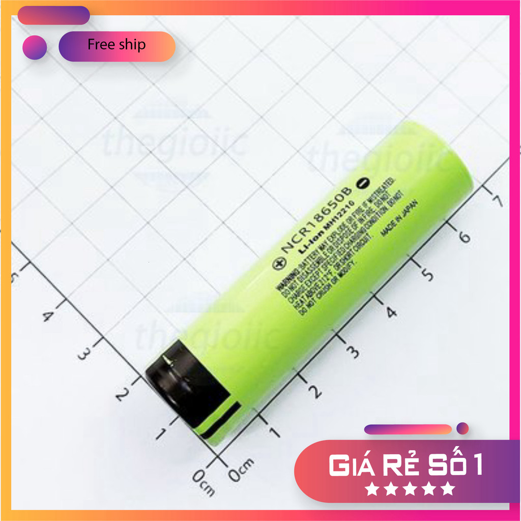 Pin Sạc Panasonic 18650 3400mAh 3.7V NCR18650B Đầu Bằng Thế Giới Chip