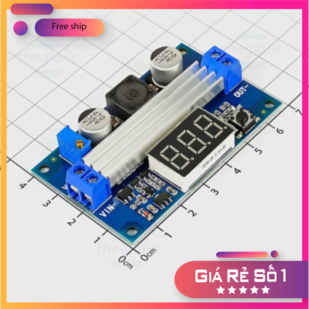 FP5139 Mạch Tăng Áp 3A 65W Có Hiển Thị Thế Giới Chip