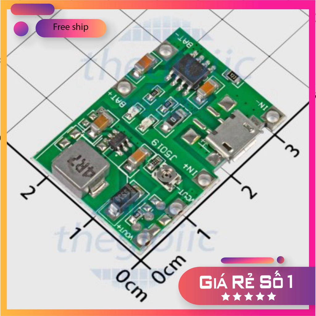 [2 Cái]- J5019 Mạch Tăng Áp Kèm Sạc Pin 18650 1S Thế Giới Chip