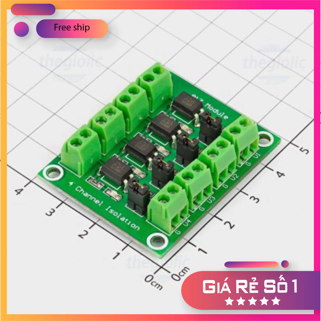 PC817 Mạch Opto Cách Ly 4 Kênh Thế Giới Chip