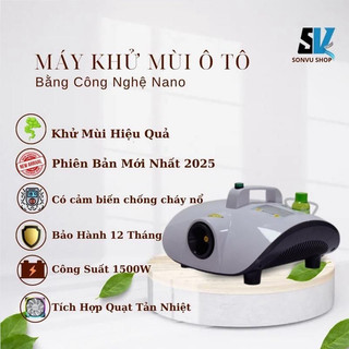 Máy Xông Khói Khử Mùi, Khử Khuẩn Xe Ô Tô Bằng Công Nghệ NaNo hiện đại [ tặng kèm dung dịch nano ]