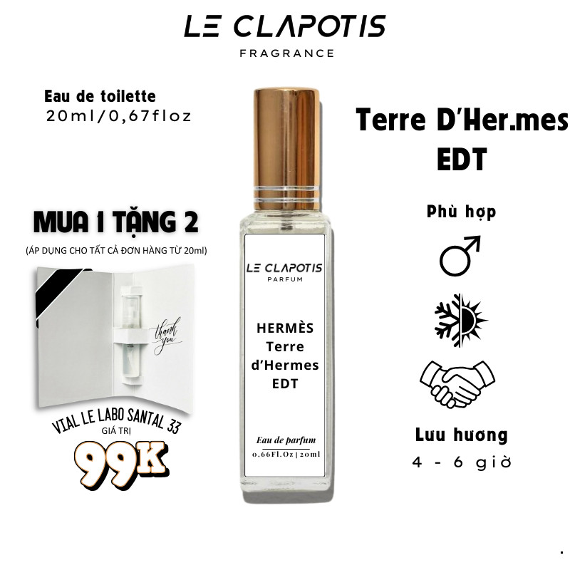 Nước Hoa Nam Terre D'Hermes EDT 10ml 20ml Hương Gỗ Nam Tính Lịch Lãm
