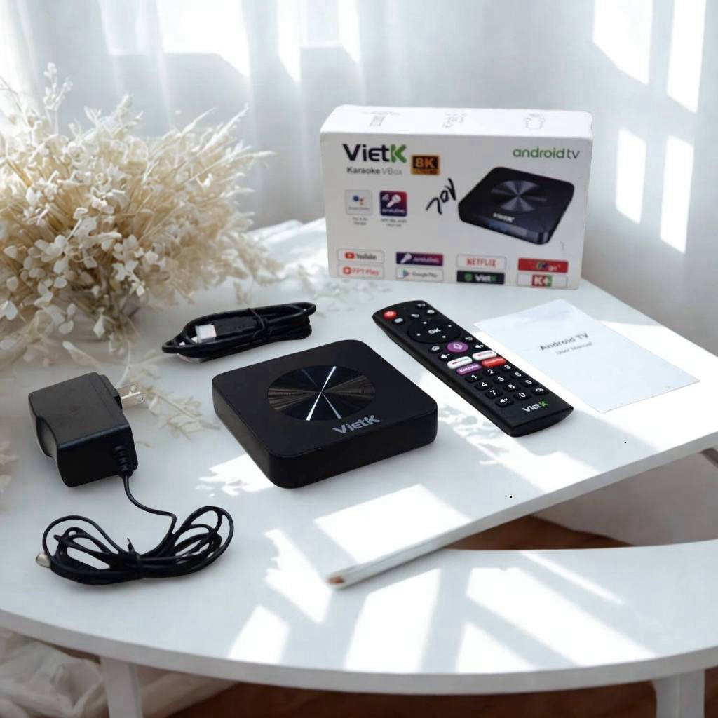 Điều khiển Box VietK VBox 8K, Android 12, GPU 8K RAM 2GB, ROM 16GB