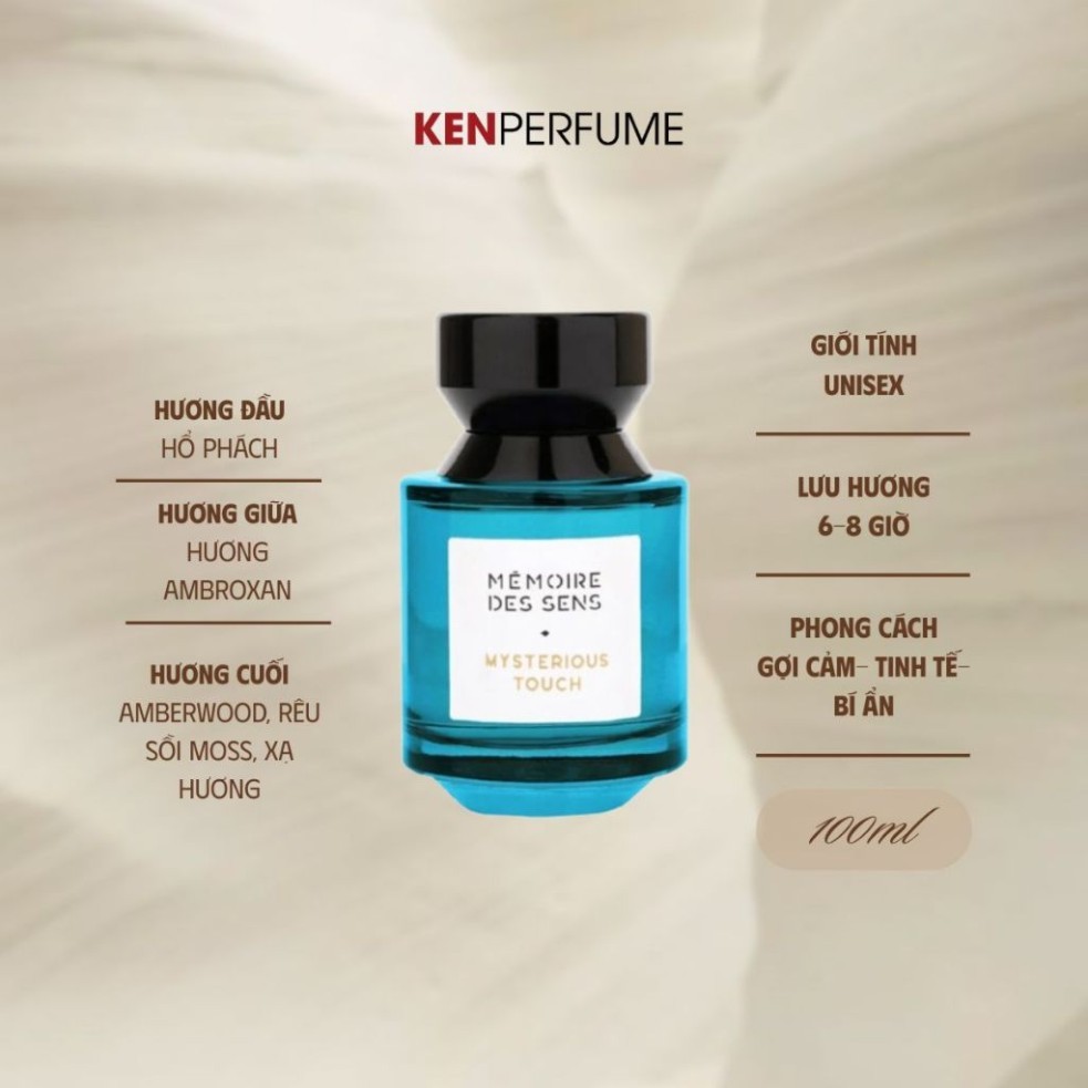 Nước hoa Fullsize 100ML Memoire Des Sens Mysterious Touch EDP | Nước Hoa Unisex | KenPerfumeVN